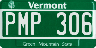 VT license plate PMP306