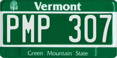 VT license plate PMP307
