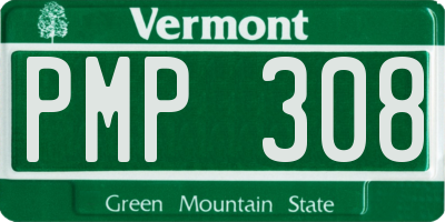 VT license plate PMP308