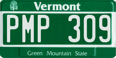 VT license plate PMP309