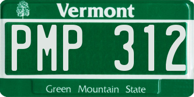 VT license plate PMP312