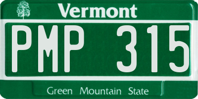 VT license plate PMP315