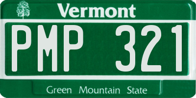 VT license plate PMP321
