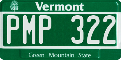 VT license plate PMP322
