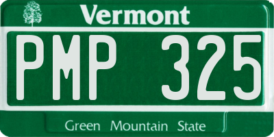 VT license plate PMP325
