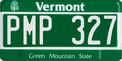 VT license plate PMP327