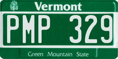 VT license plate PMP329