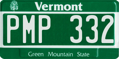 VT license plate PMP332