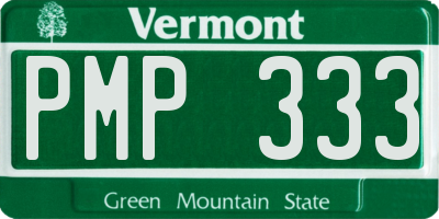 VT license plate PMP333