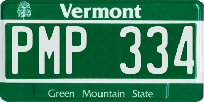 VT license plate PMP334