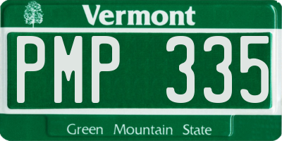 VT license plate PMP335