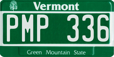VT license plate PMP336
