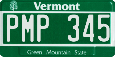 VT license plate PMP345