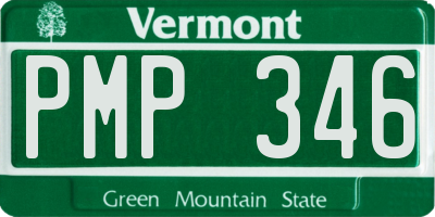 VT license plate PMP346