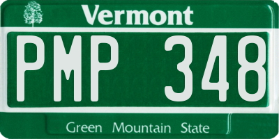 VT license plate PMP348