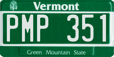 VT license plate PMP351