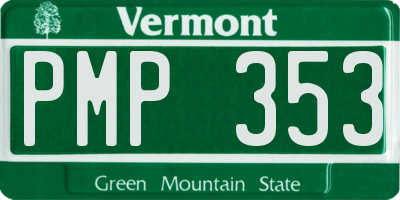 VT license plate PMP353