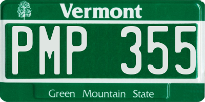 VT license plate PMP355