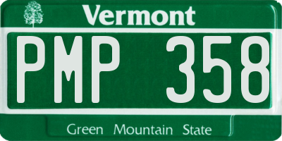 VT license plate PMP358