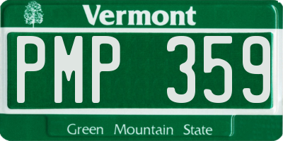 VT license plate PMP359
