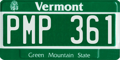 VT license plate PMP361
