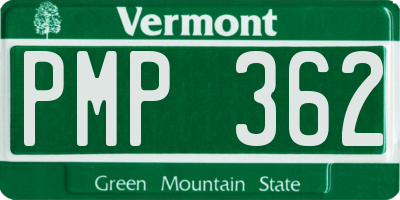 VT license plate PMP362