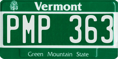VT license plate PMP363
