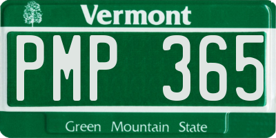 VT license plate PMP365