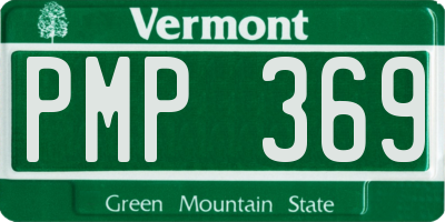 VT license plate PMP369