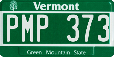 VT license plate PMP373
