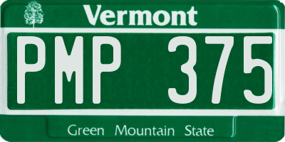 VT license plate PMP375