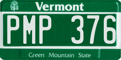 VT license plate PMP376