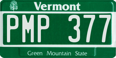 VT license plate PMP377