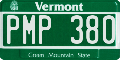 VT license plate PMP380