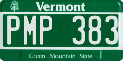 VT license plate PMP383