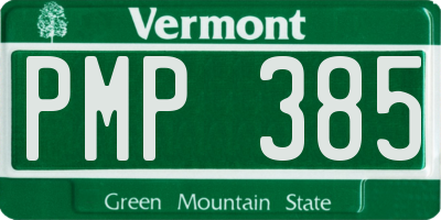 VT license plate PMP385