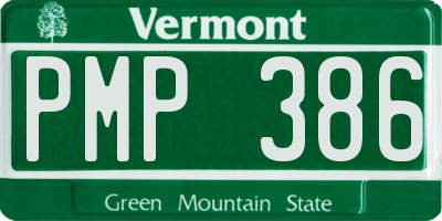 VT license plate PMP386