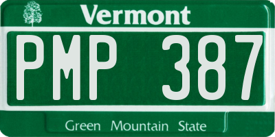 VT license plate PMP387