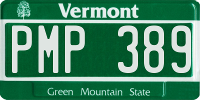 VT license plate PMP389