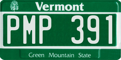 VT license plate PMP391