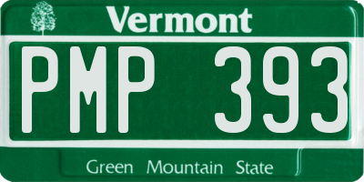 VT license plate PMP393
