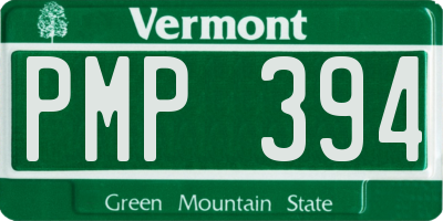 VT license plate PMP394