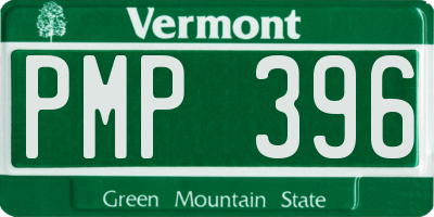 VT license plate PMP396