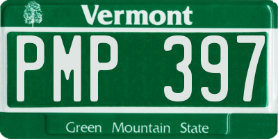 VT license plate PMP397