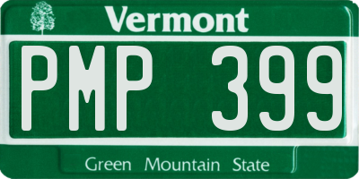 VT license plate PMP399