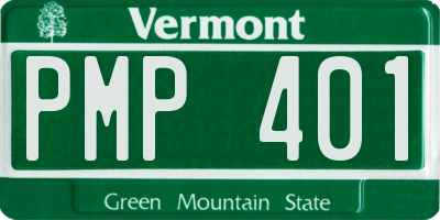 VT license plate PMP401