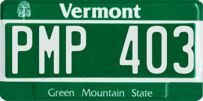 VT license plate PMP403