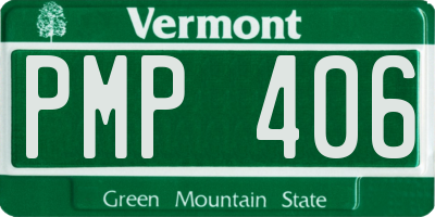 VT license plate PMP406