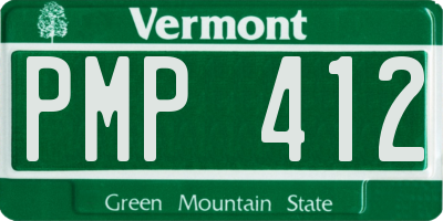 VT license plate PMP412