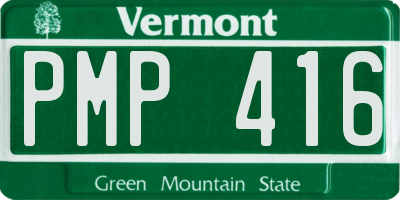 VT license plate PMP416